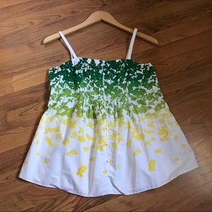 Cynthia Steffe tank blouse ombre print green flora